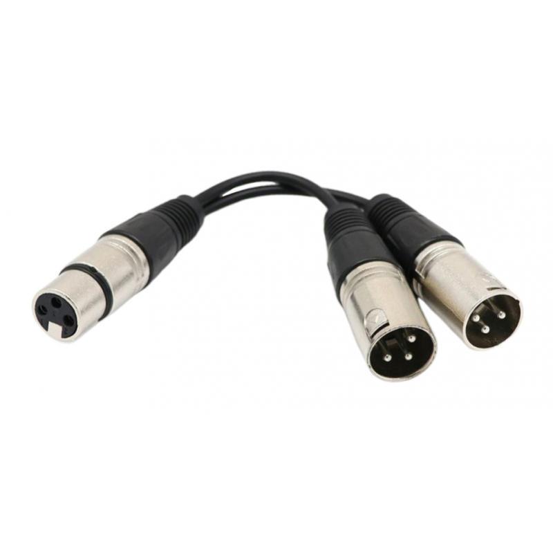 Dual 2 XLR Plug 3 Balanced Patch Cable Splitter Cord