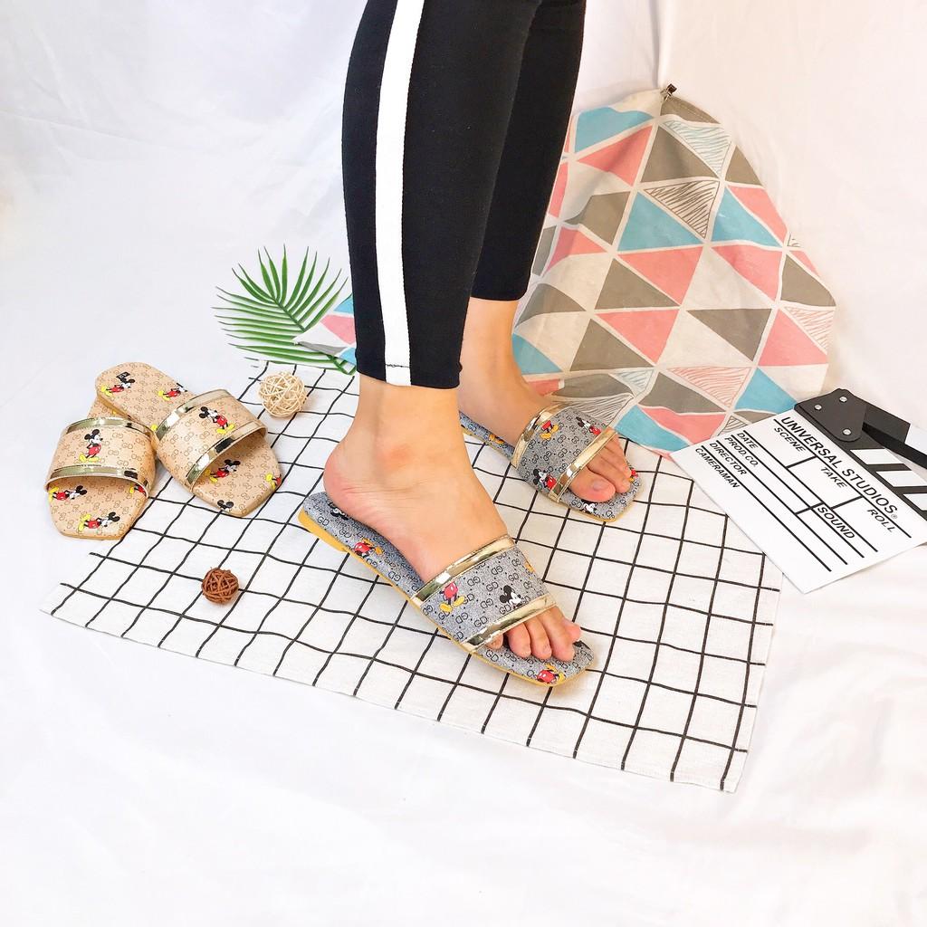 Dép nữ big size quai ngang hình Micky thời trang HOT TREND