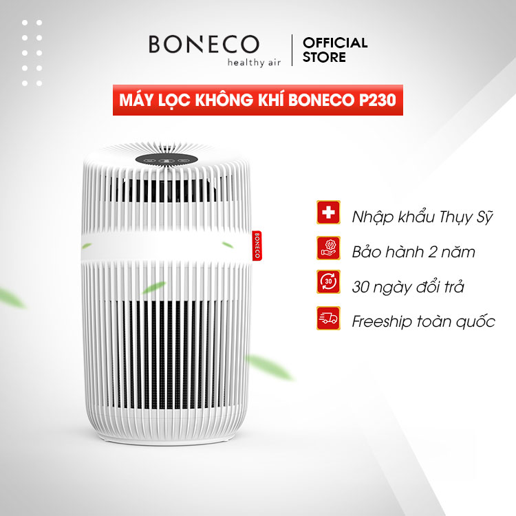 Máy Lọc Không Khí BONECO P230 Tạo Ion Âm, Khử Mùi Trong Phòng, Bộ Lọc HEPA Lọc Bụi, Vi Khuẩn, Virus - Hàng Chính Hãng