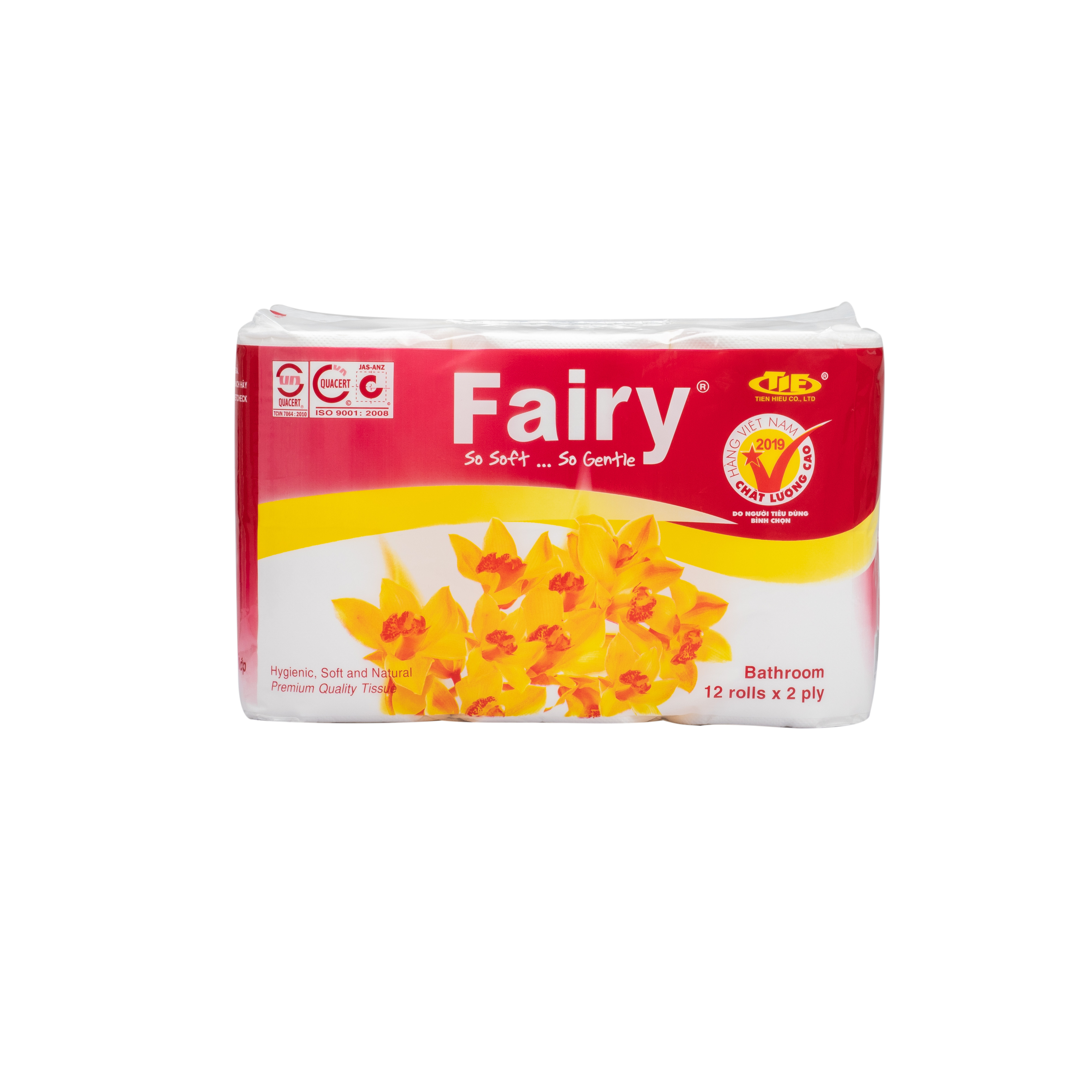 Combo 2 lốc Giấy Vệ Sinh Fairy 12 cuộn đỏ có lõi