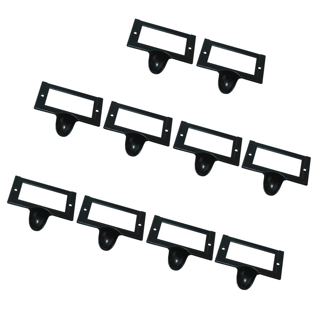 10Pcs Drawer Wardrobe Filing Cabinet Card Frame Label Holder Handle 58*46mm