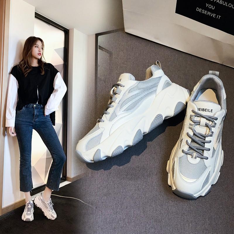 Giầy Thể Thao Nữ Ulzzang Hàn Quốc Tag Fashion Viền Phản Quang Bụng Bự Store 2020