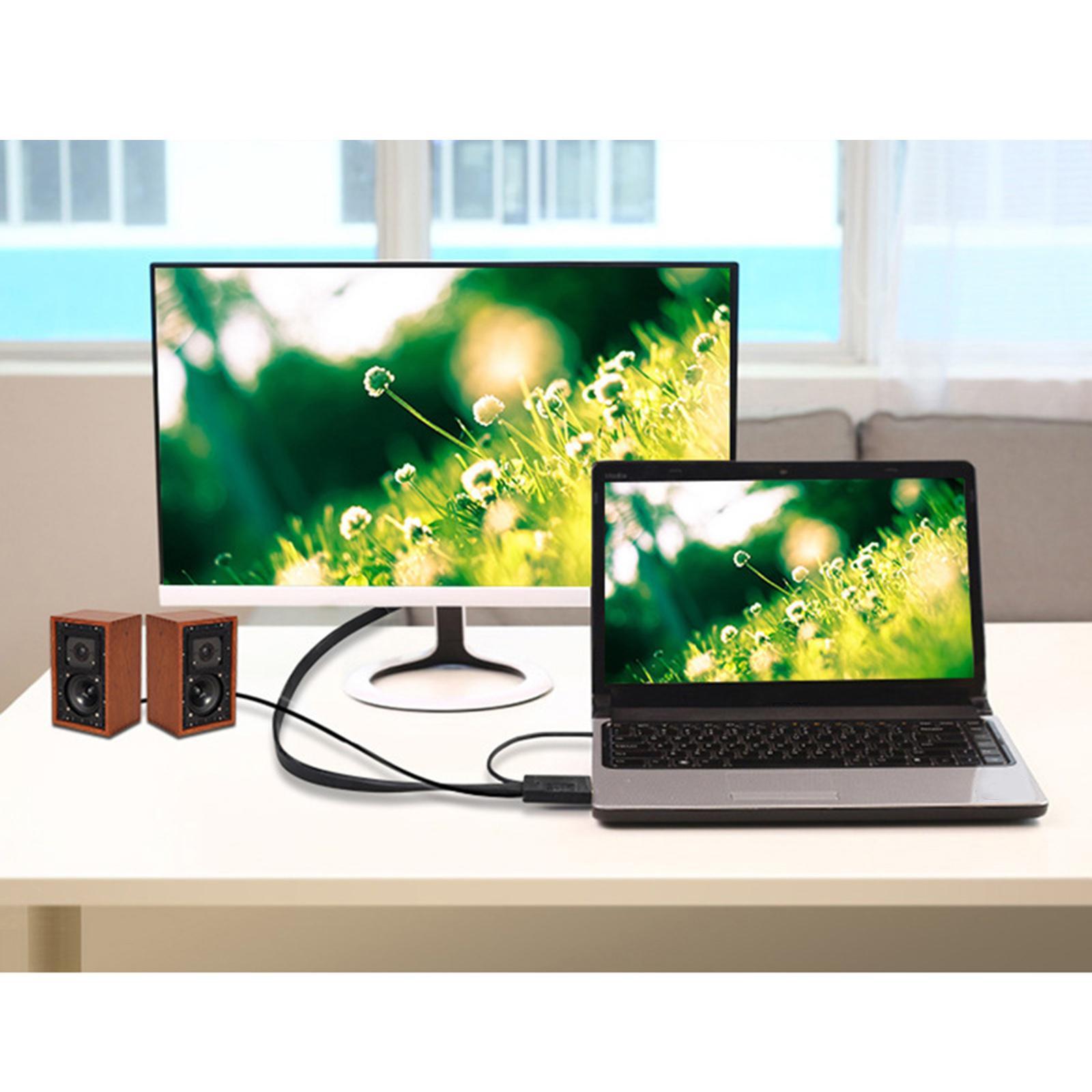 To VGA Cable 1080P with Audio Adapter for Monitor Desktop