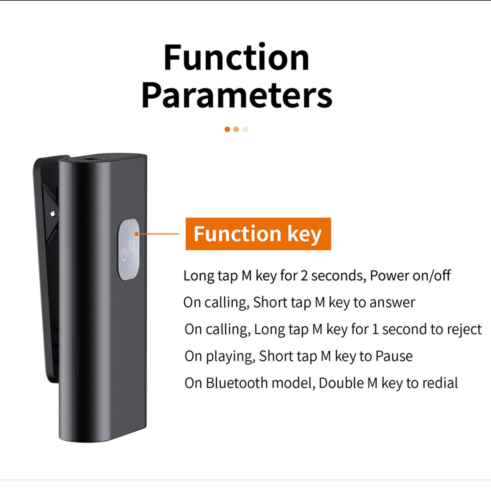 Bluetooth 5.0 Receiver Audio Adapter with Mic for Car Headphone