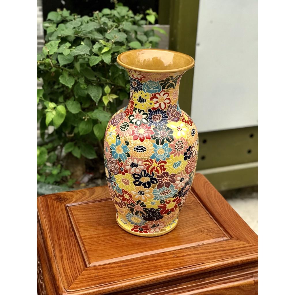 BÌNH BÁCH HOA 40CM GỐM SỨ THỦ CÔNG NAM BỘ CẮM BÔNG TRANG TRÍ DECOR