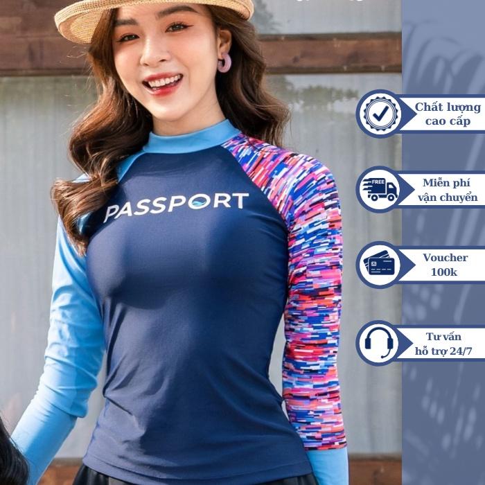 Áo bơi Nữ BIKINI PASSPORT kiểu tay dài lệch màu - Mix - BS317_XX