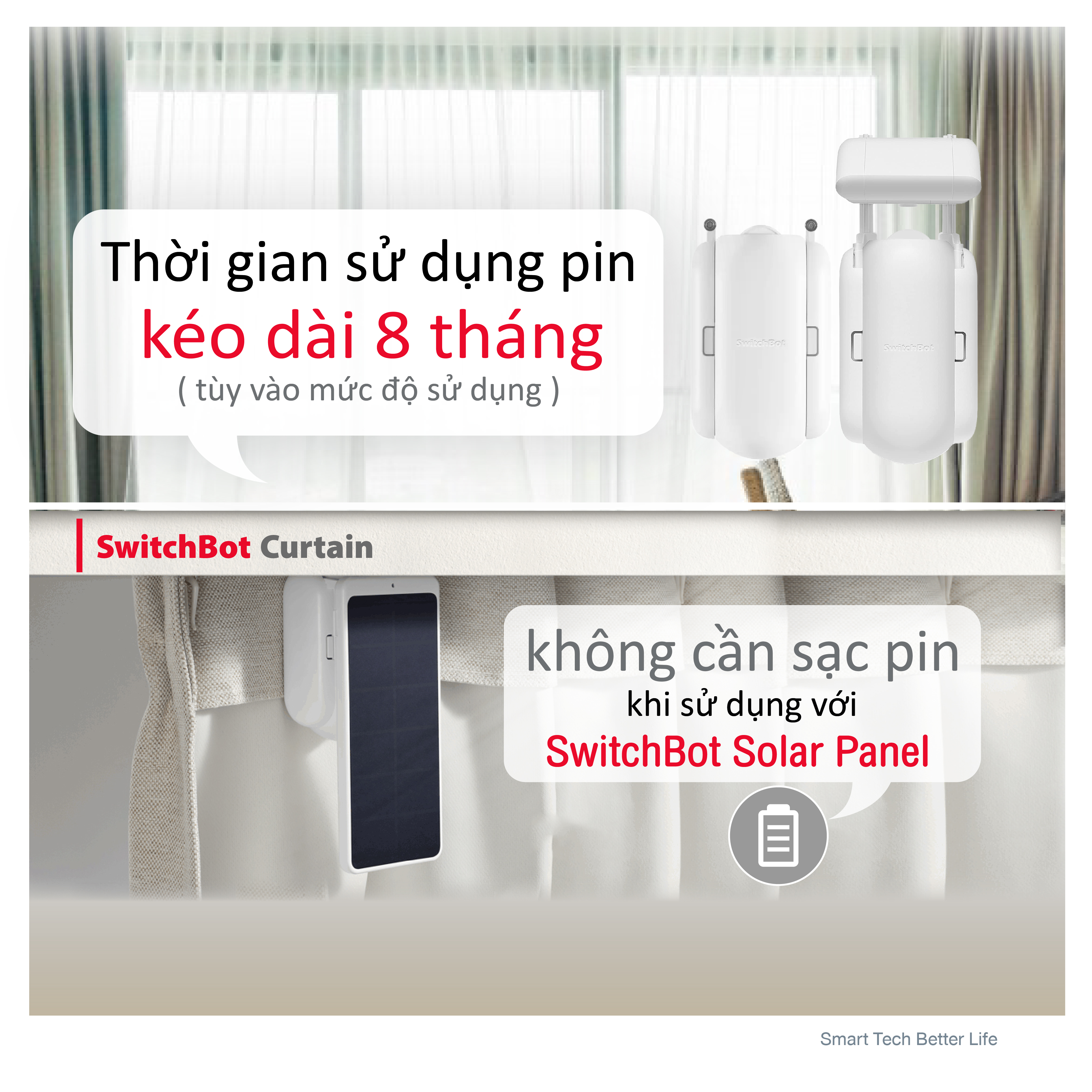 Thiết bị rèm cửa thông minh VAYO - SwitchBot Curtain - Hàng chính hãng - Motor điện thông minh - Điều khiển qua app, cài đặt thời gian, cảm biến ánh sáng, liên kết Hub Mini/++ tương thích với Alexa, Google Home, HomePod, IFTTT