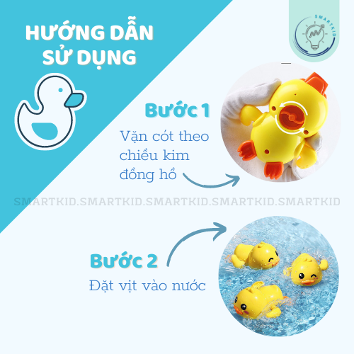 Combo 2 Vịt bơi trong bồn nước 2 màu - Đồ chơi thả bồn tắm cho bé