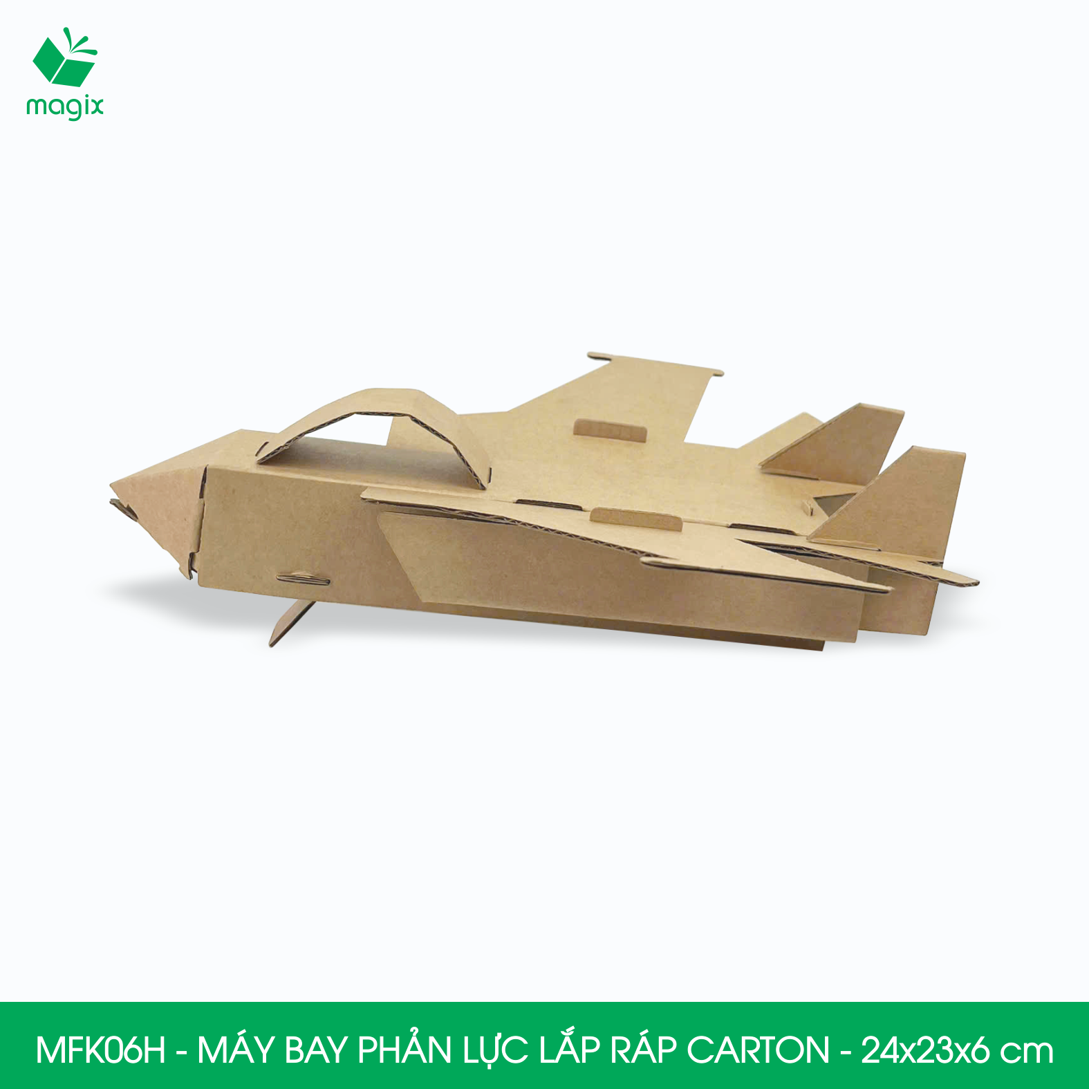 MFK06H - Máy bay phản lực carton - 24x23x6 cm - Đồ chơi lắp ráp mô hình từ bìa carton cứng cao cấp