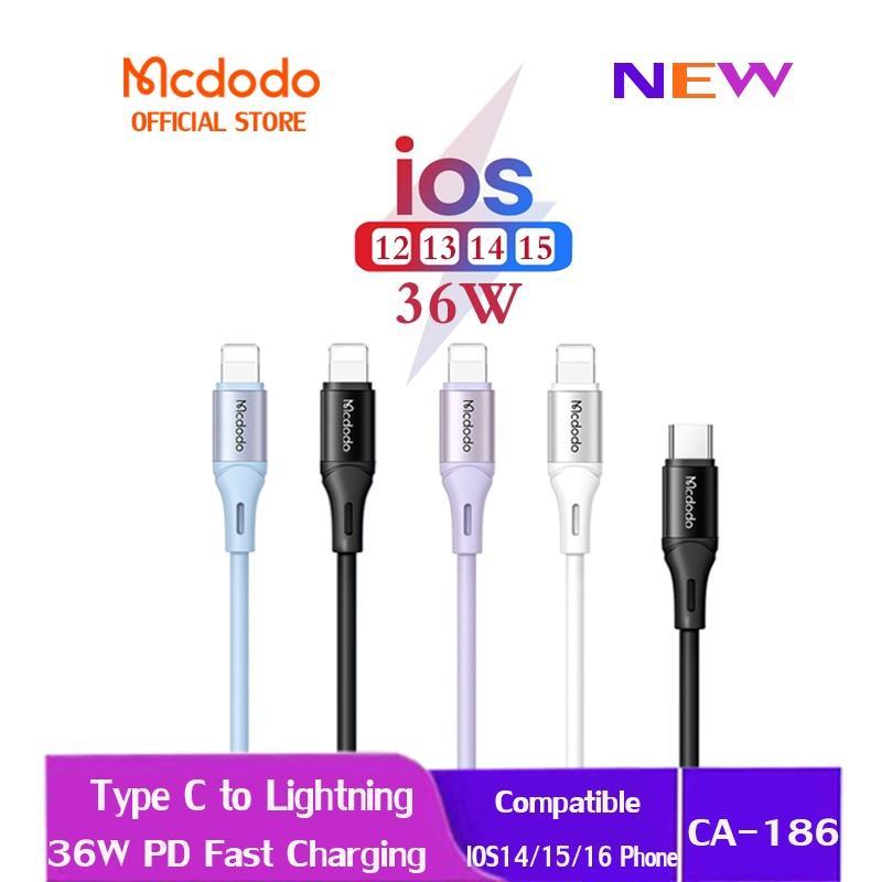 Cáp Sạc Nhanh Mcdodo 36W PD Type C Sang iP Cho iP 14 Plus Pro Max 13 12 11 Xr 8 CA-186