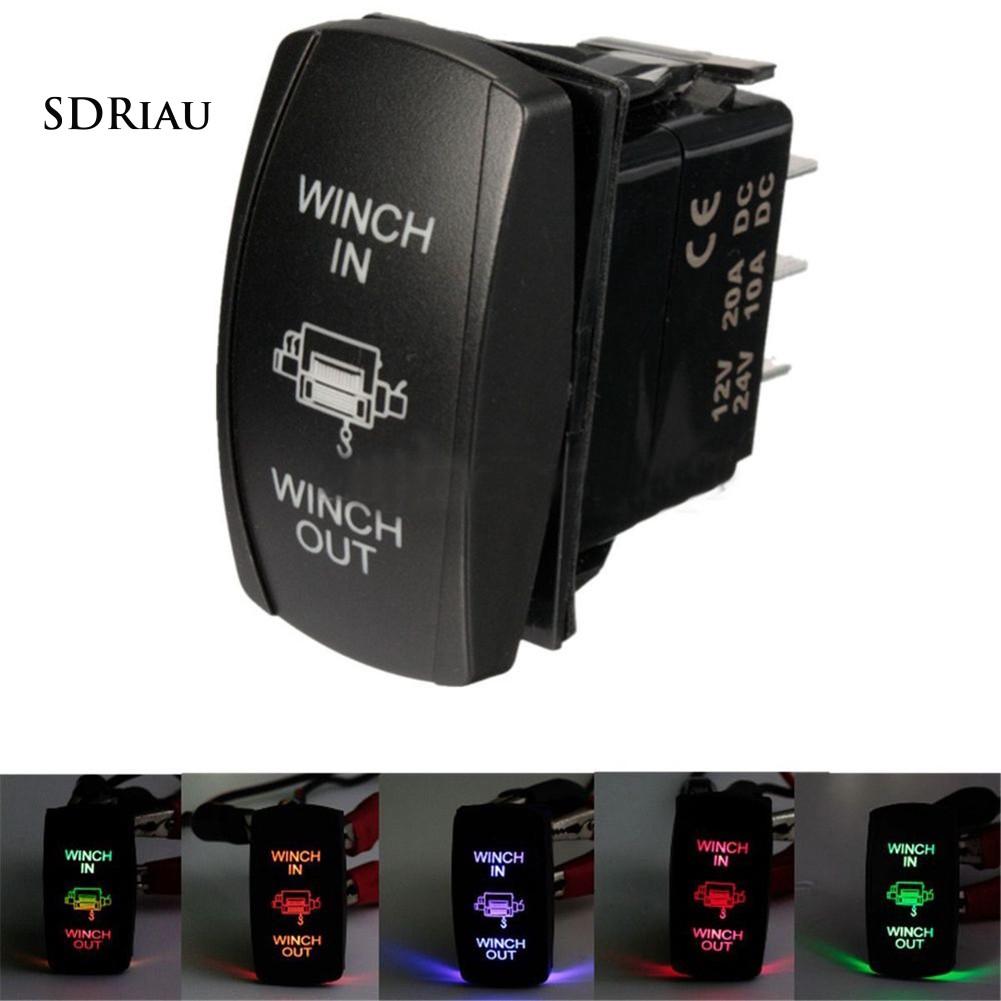 Công tắc rocker UTV laser đèn LED kép 7 chấu điều khiển tời kéo 12V 24V chuyên dụng