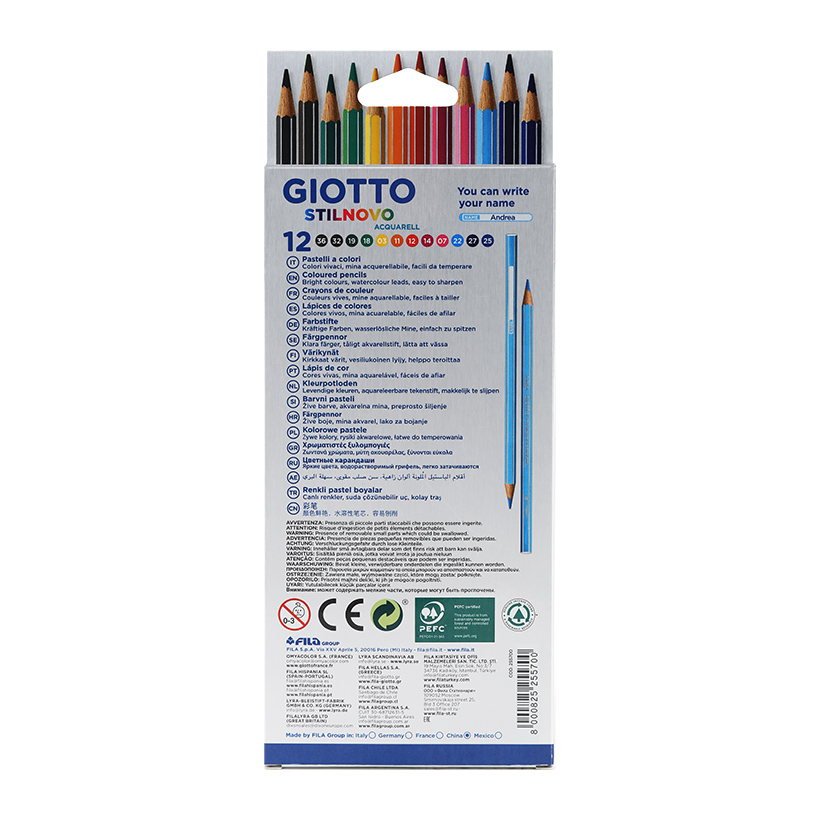 Hộp Chì Màu Giotto Stilnovo Aquarell (12 Màu/Hộp)