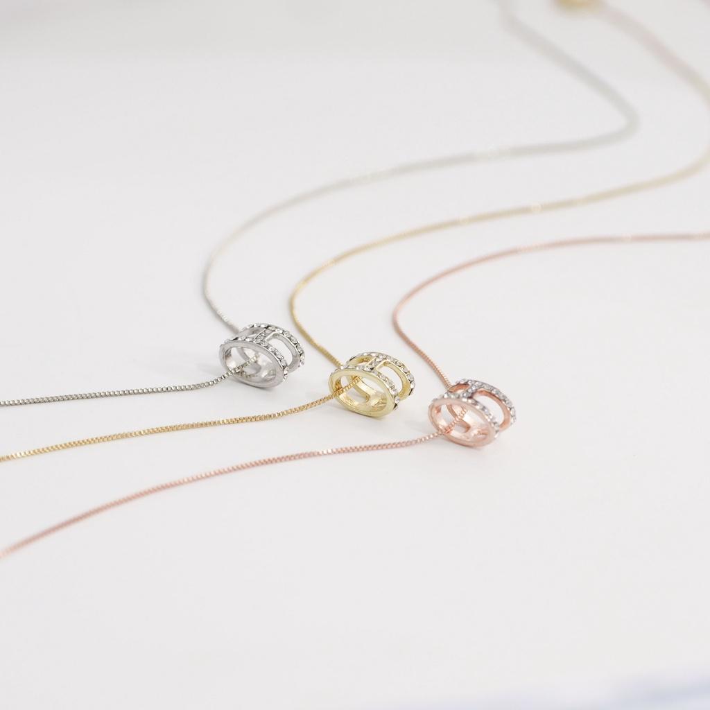 Dây chuyền nữ ATJ9906 , mặt chữ H đủ 3 màu lựa chọn vòng cổ - ANTA Jewelry