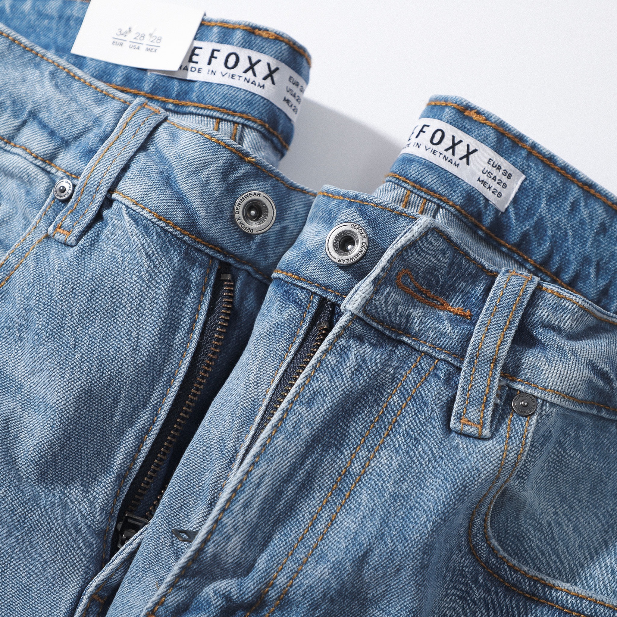 Quần jeans xanh nhạt wash rách DF form slimfit 220701 - Quần jean nam cao cấp | LASTORE MENSWEAR