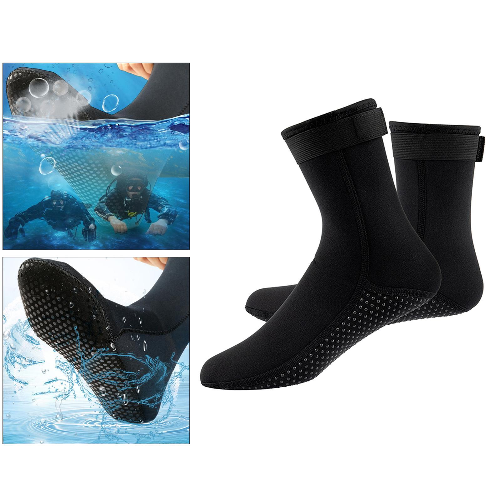 2 Pairs Neoprene Diving Scuba Boots 3mm Surfing Snorkeling Socks Black M
