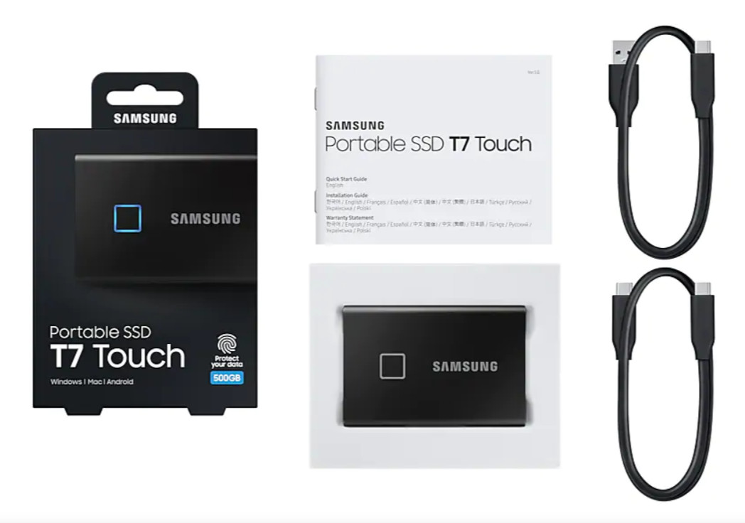 Ổ Cứng Di Động Samsung Portable SSD T7 Touch 500GB MU-PC500 - Hàng Chính Hãng