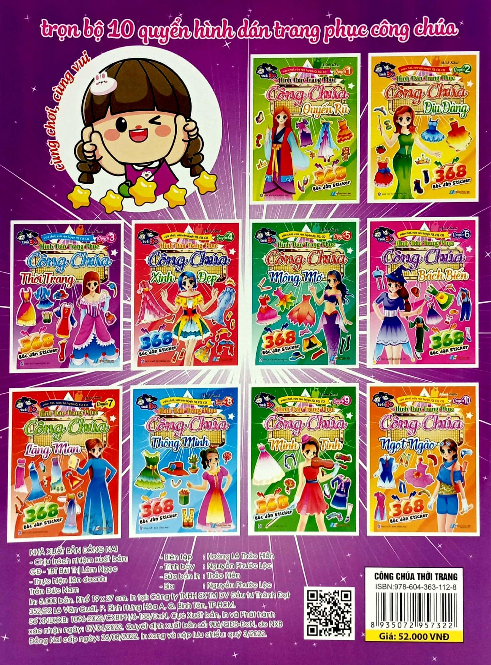 368 Bóc Dán Sticker - Hình Dán Trang Phục Công Chúa - Quyển 3 - Thời Trang