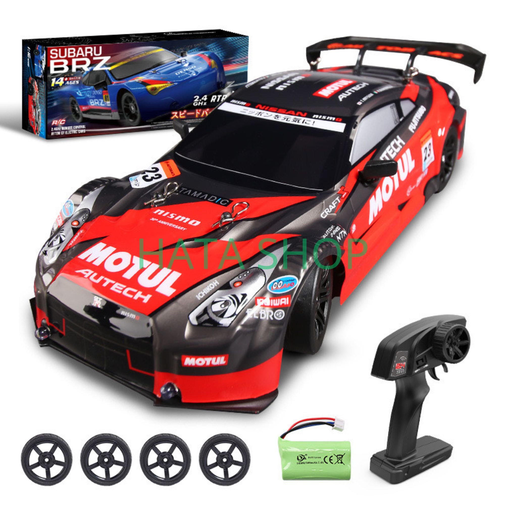 Xe Đua Điều Khiển Drift Super GTR Japan Subaru 30km/h SBR Nissan Tỉ Lệ 1/16 Có Điều Tốc MOTUL AUTECH Nâng Cấp 2023