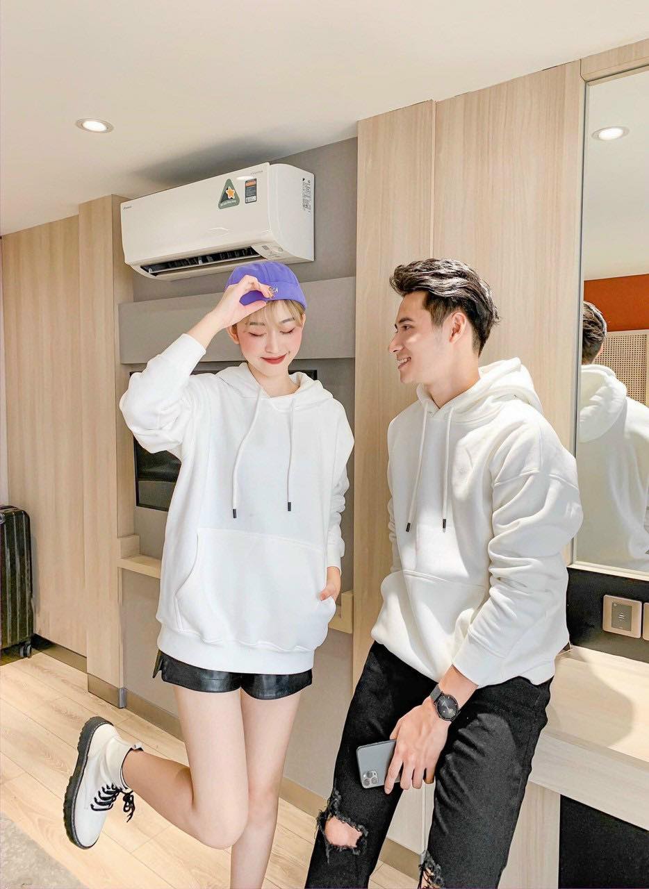 Áo hoodies trơn nam nữ phong cách couple năng động trẻ trung