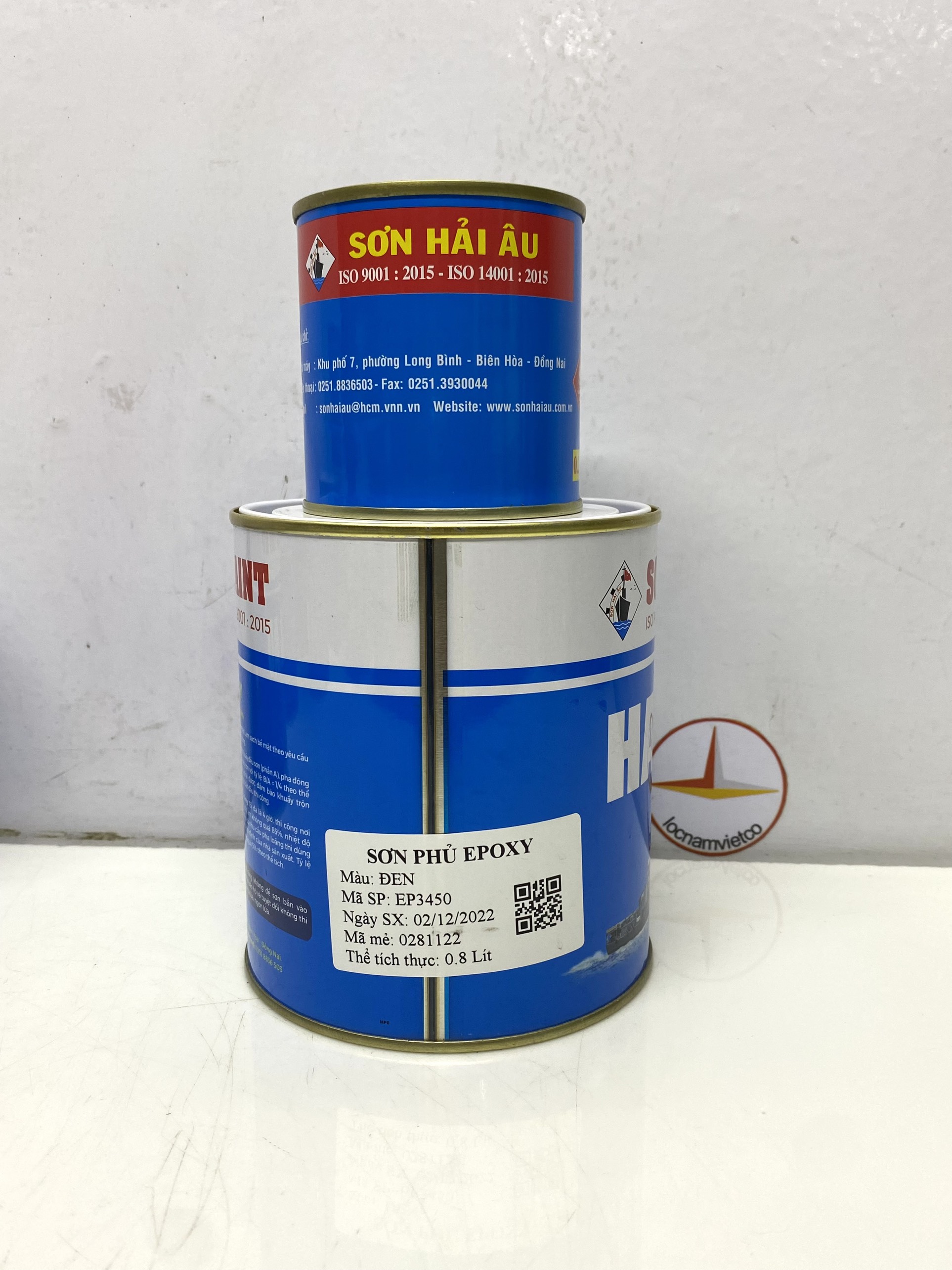 Sơn epoxy Hải Âu màu đen EP450 1L/Bộ