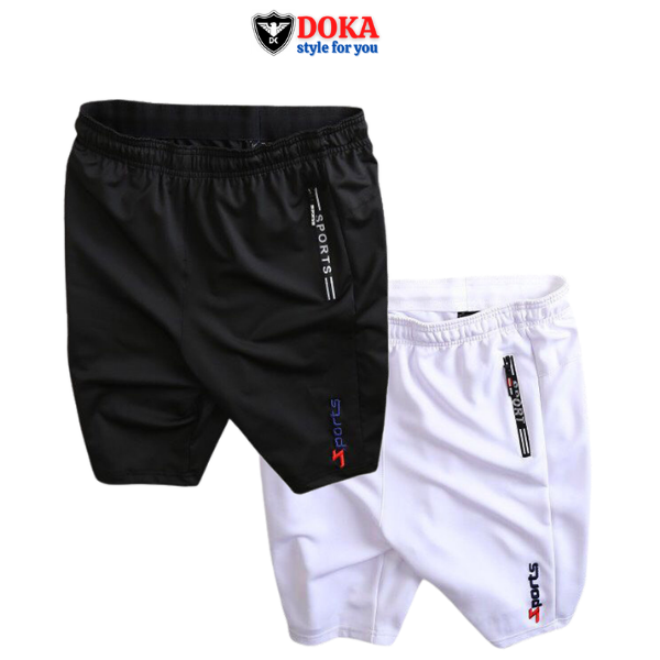 Combo 2 Quần shorts thể thao nam ( Tặng 1 áo thun nam ngẫu nhiên theo cân nặng ) dạng sọt sport đùi chất thun lạnh 4 chiều cao cấp phù hợp tập gym hay mặc nhà màu trắng và đen DUI-P101