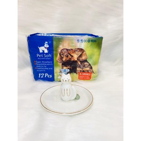Tã cho chó, Bỉm chó Cái Pet Soft 1 bịch 12 chiếc chống thấm cực tốt