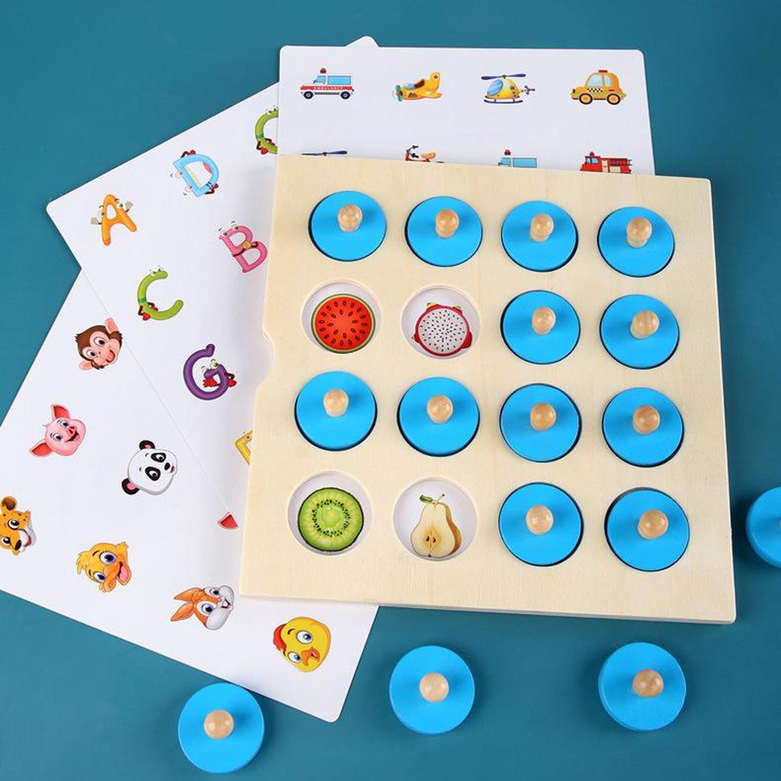 Kid Wooden Memory Chess Board Memory Training Game Educational Toy