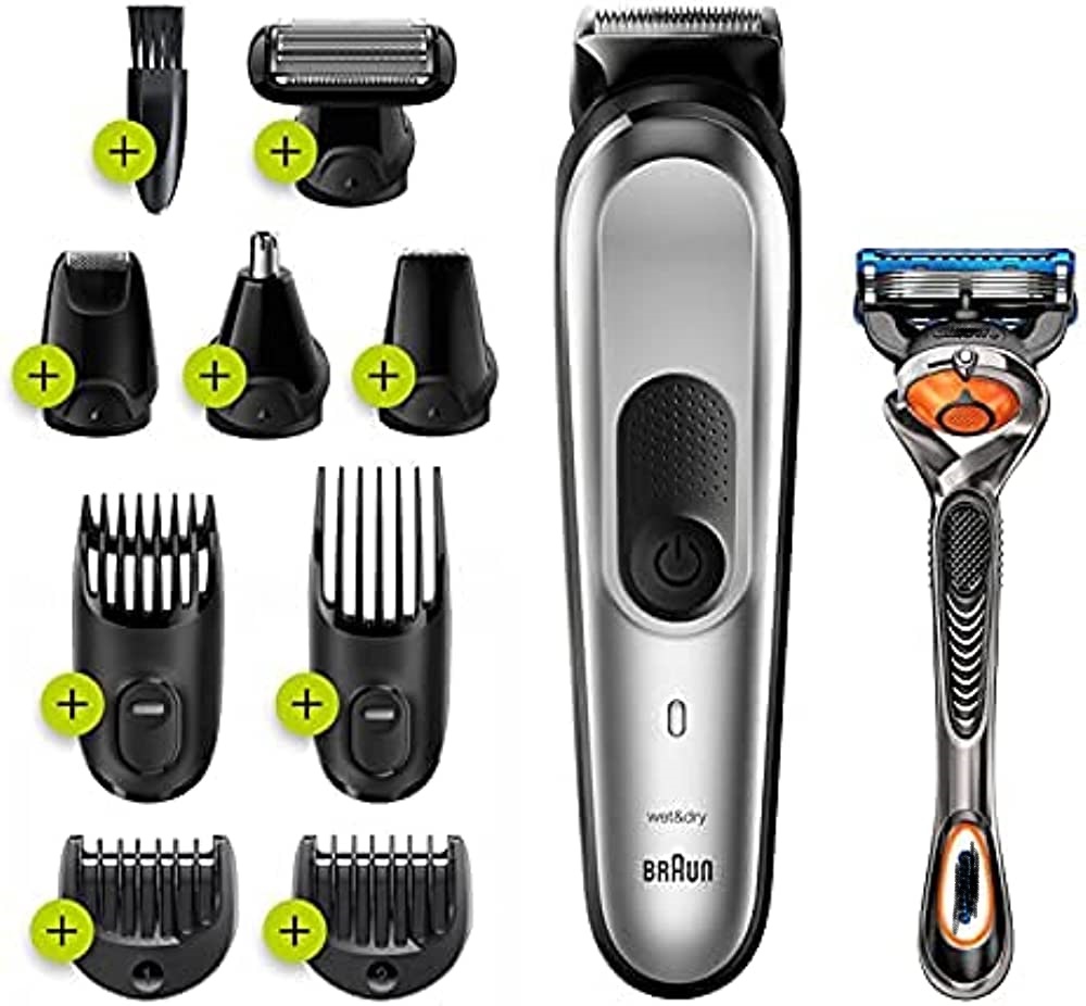 Tông Đơ Chuyên Cạo Tỉa Râu, Tóc, Lông Mũi, Tạo Kiểu Râu Braun MGK7220, 10-in-1 Hàng Chính Hãng