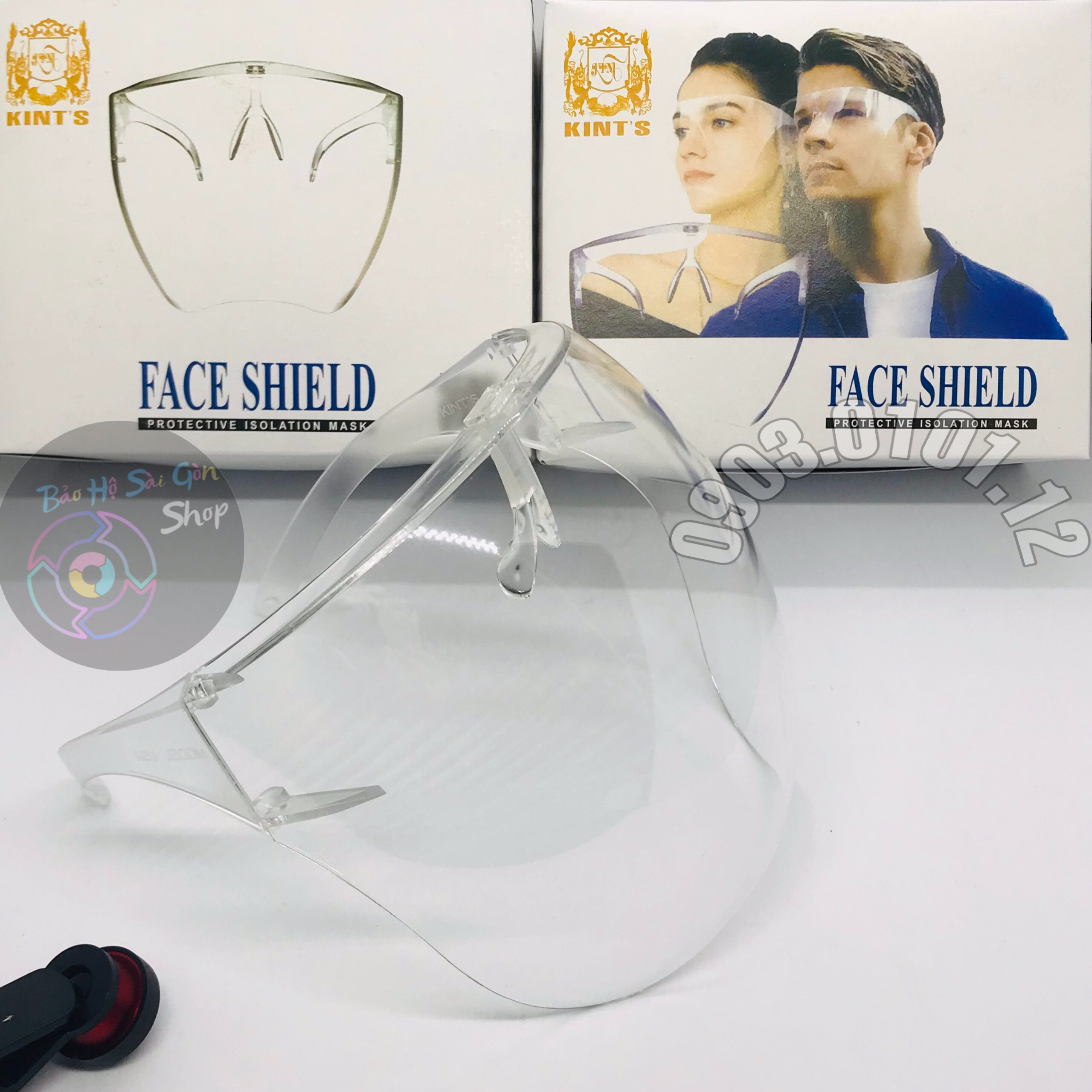 Kính bảo hộ chống giọt bắn thương hiệu Kint's chính hãng, tấm chắn face shield chống dịch đạt chuẩn bộ y tế