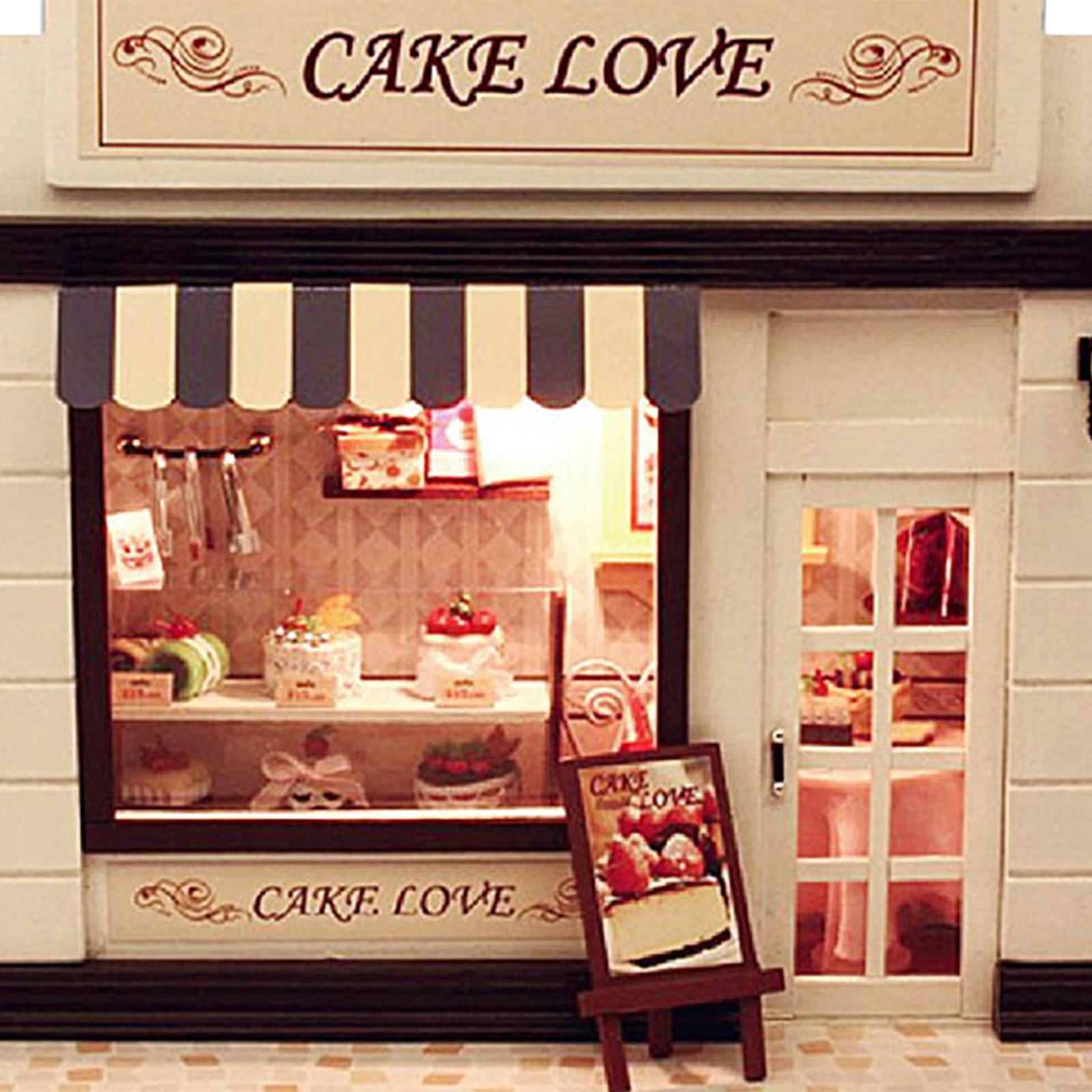 DIY Dollhouse Miniature Kit with Furniture Light Model Lover Gift cake love