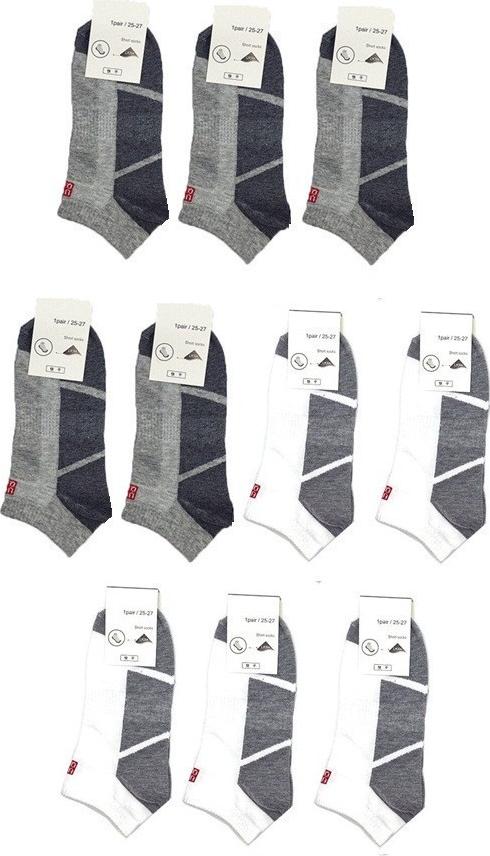 Combo 10 Đôi Tất Vớ Nam Cổ Ngắn Nhật Bản - 5Star - Xám Ghitrắng