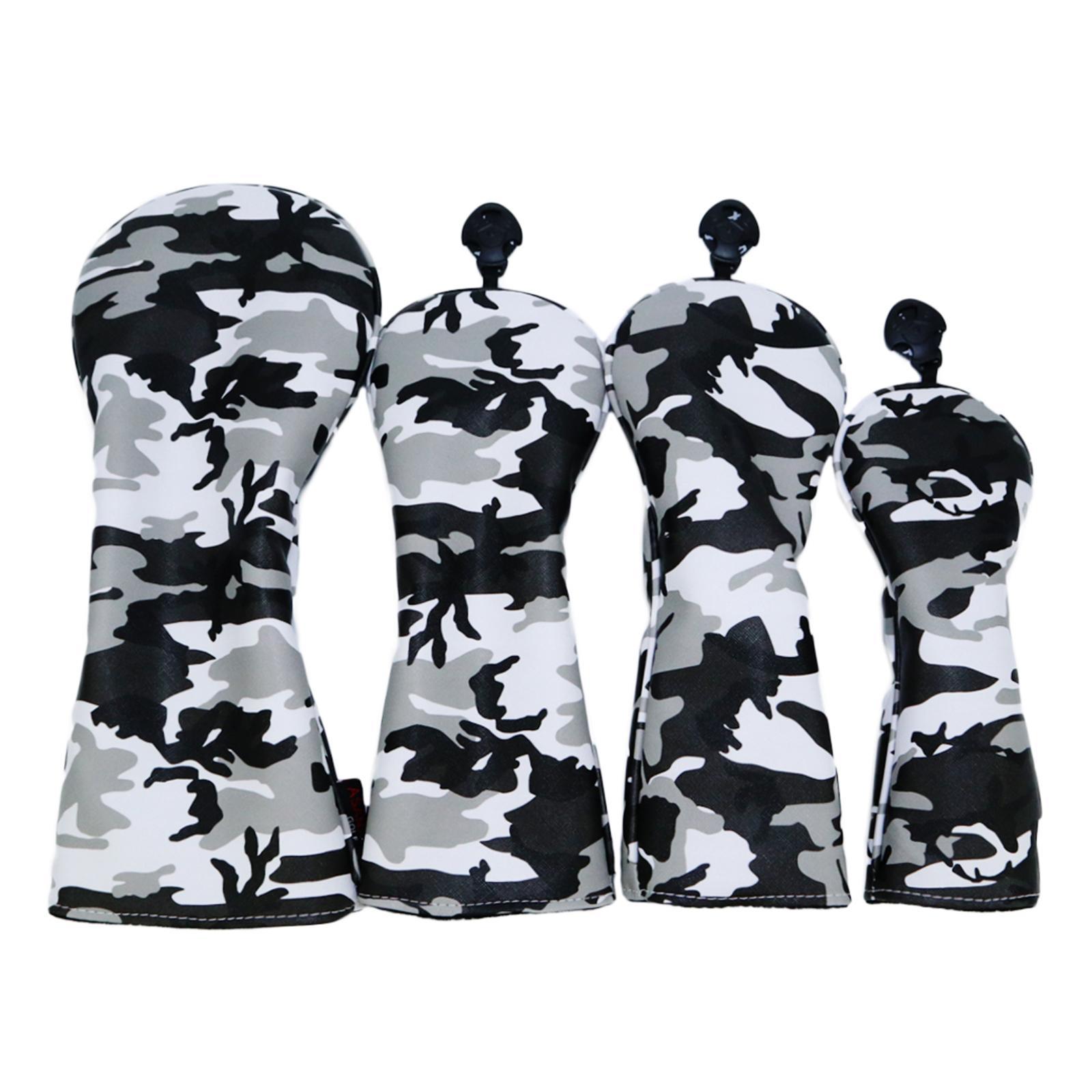 3pcs Golf Head Covers Driver Fairway Wood Hybrid Cover with Number Tag