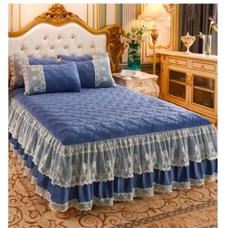 BỘ GA GỐI NỈ TRẦN BÔNG BÈO PHỦ