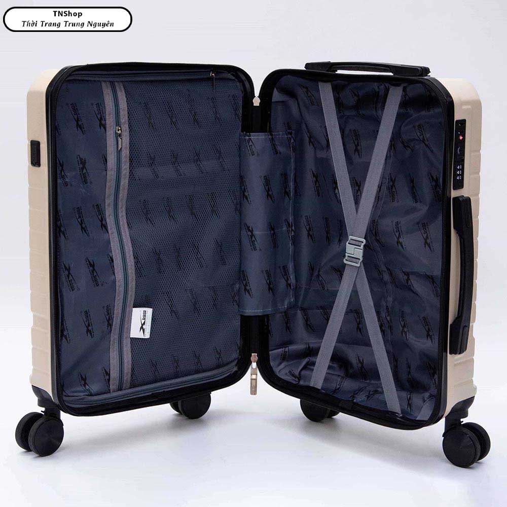 Vali Du Lịch Xbags White Titan Pro XB 6105 - Vali 20 Inch Có Cổng Sạc USB Tiện Lợi, Khóa TSA, Nhựa ABS Chống Va Đập, Thiết Kế Hiện Đại, Bền Bỉ