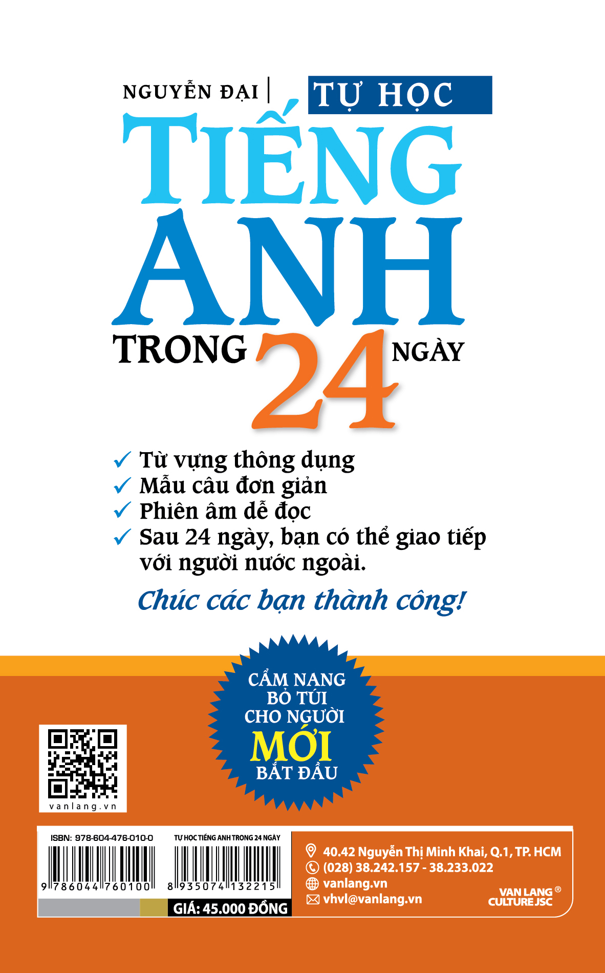Tự Học Tiếng Anh trong 24 Ngày - Tái Bản 2023 - Vanlangbooks