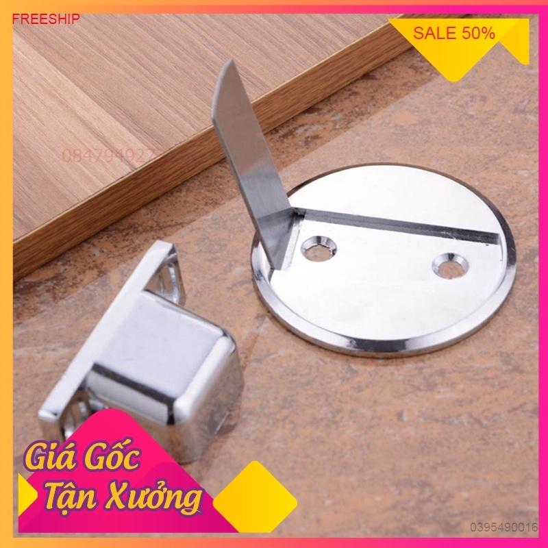 Dụng Cụ Chặn Cửa, Gài Cửa, Khóa Cửa Tự Dính Thông Minh Bằng Thép Không Gỉ Inox 304 Có Nam Châm Tiện Lợi ,Chống Va Đập