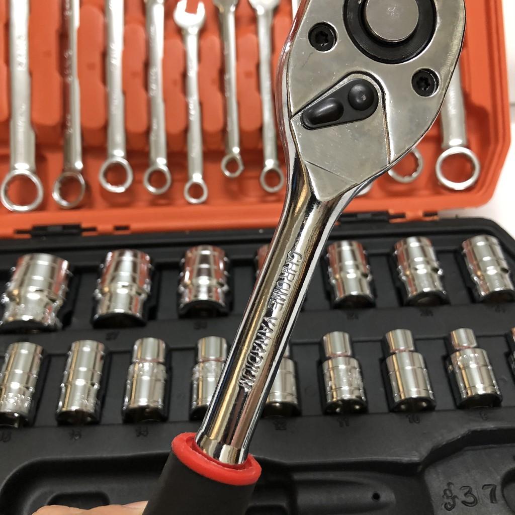 Bộ cờ lê tuýp 37 chi tiết , dụng cụ sửa chữa đa năng, chân 1/2", cle chòng 8-19mm, tuýp 8-32mm