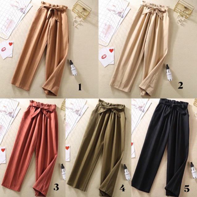 Quần Baggy đũi xước thắt nơ sành điệu