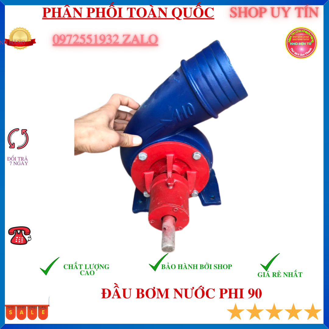 Bộ Đầu bơm phi 76 chế động cơ các loại giúp tăng lưu lượng nước