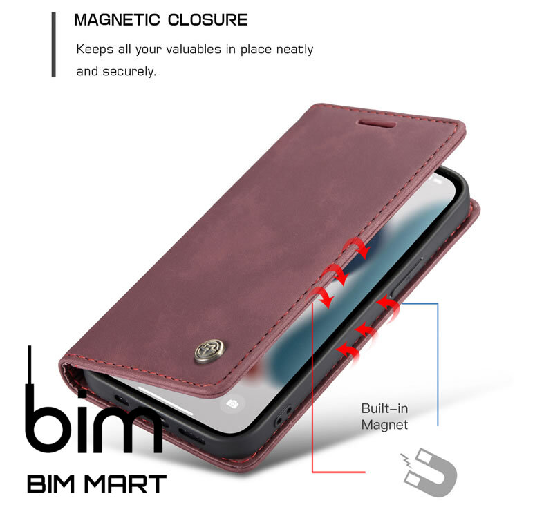 Bao da cao cấp dành cho iPhone 13 Mini dạng ví chính hãng Caseme - Hàng Nhập Khẩu
