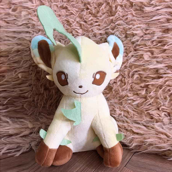 Gấu Bông Pokemon - Eevee Leafeon Hệ Lá Cây (30 Cm) Gb199 (Tặng 1 Móc Khóa Dây Da Pu Đính Đá Lấp Lánh)