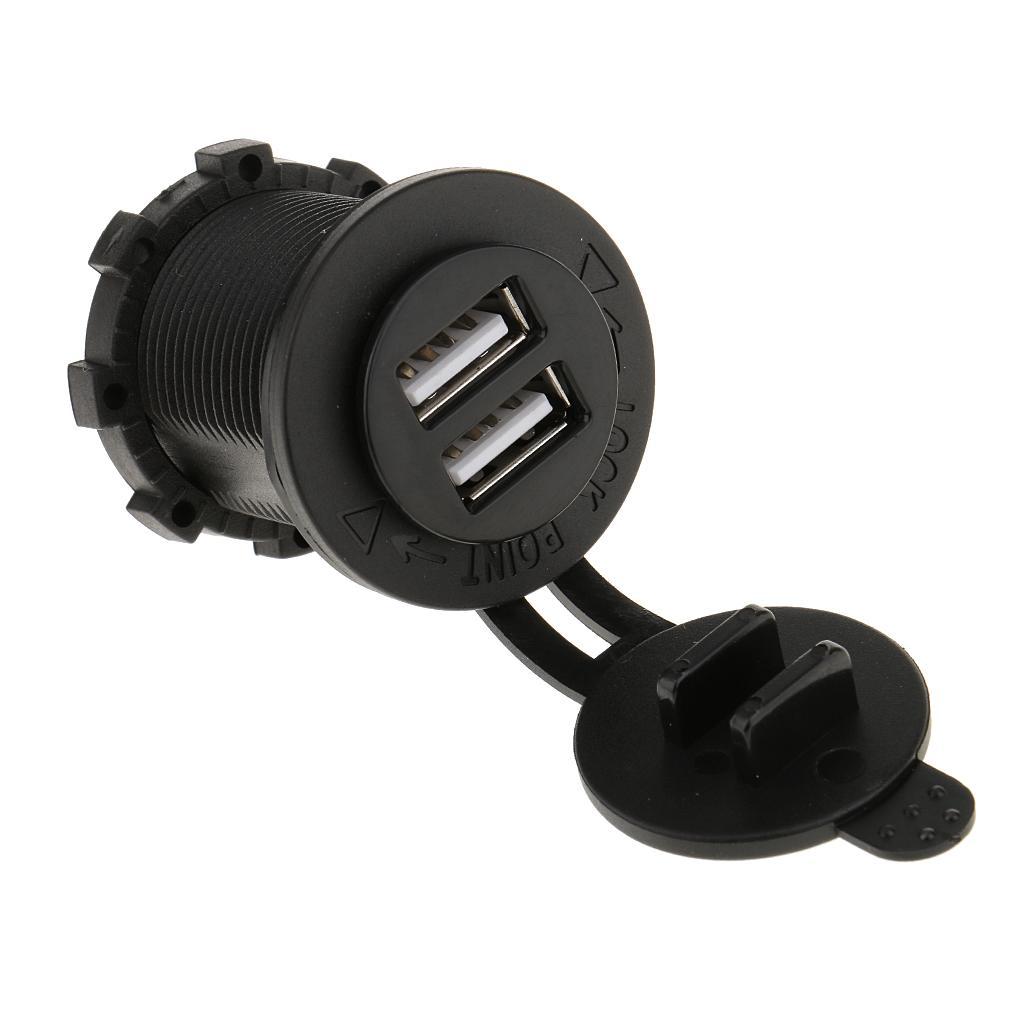 4X Boat Car Waterproof Dual USB Charger Socket Outlet 12V 4.2A Panel Mount