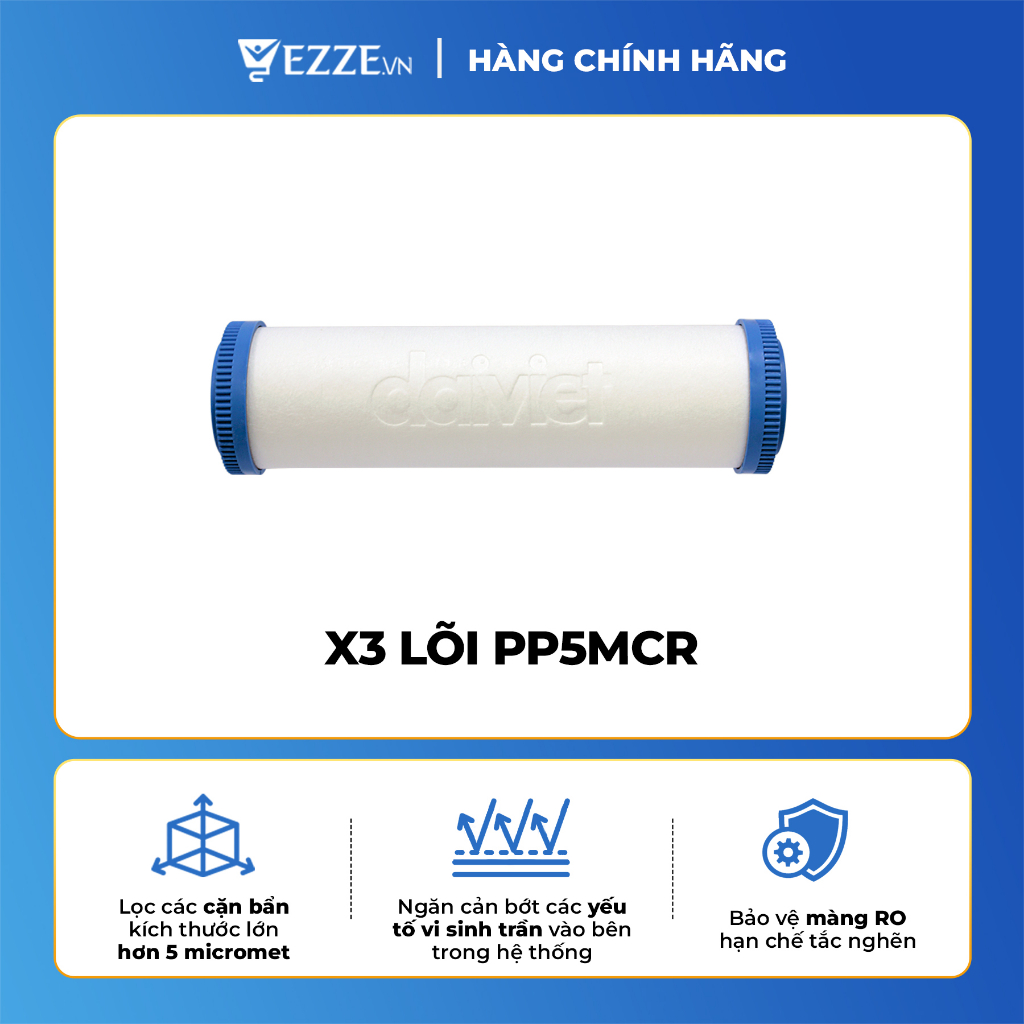 [COMBO GIÁ SỐC] Combo 3 lõi lọc nước Daikiosan PP 5 micromet- HÀNG CHÍNH HÃNG