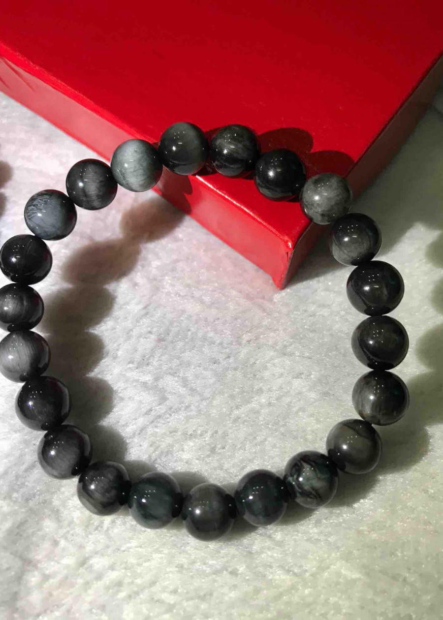 VÒNG TAY ĐÁ THẠCH ANH MẮT CHIM ƯNG 8MM NỮ MỆNH THỦY MỘC ĐÁ THIÊN NHIÊN