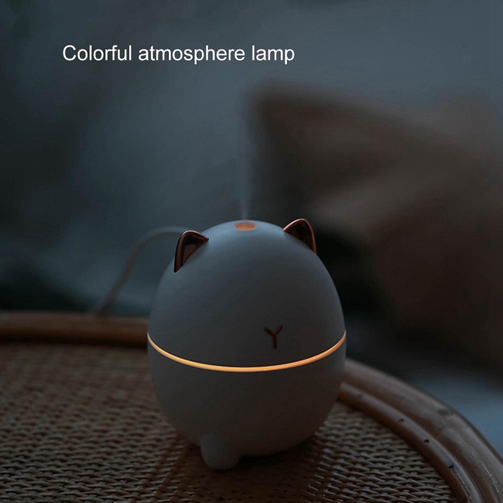 Warm Light LED Mini Air Humidifier 200ml for Desktop Study Living Room White