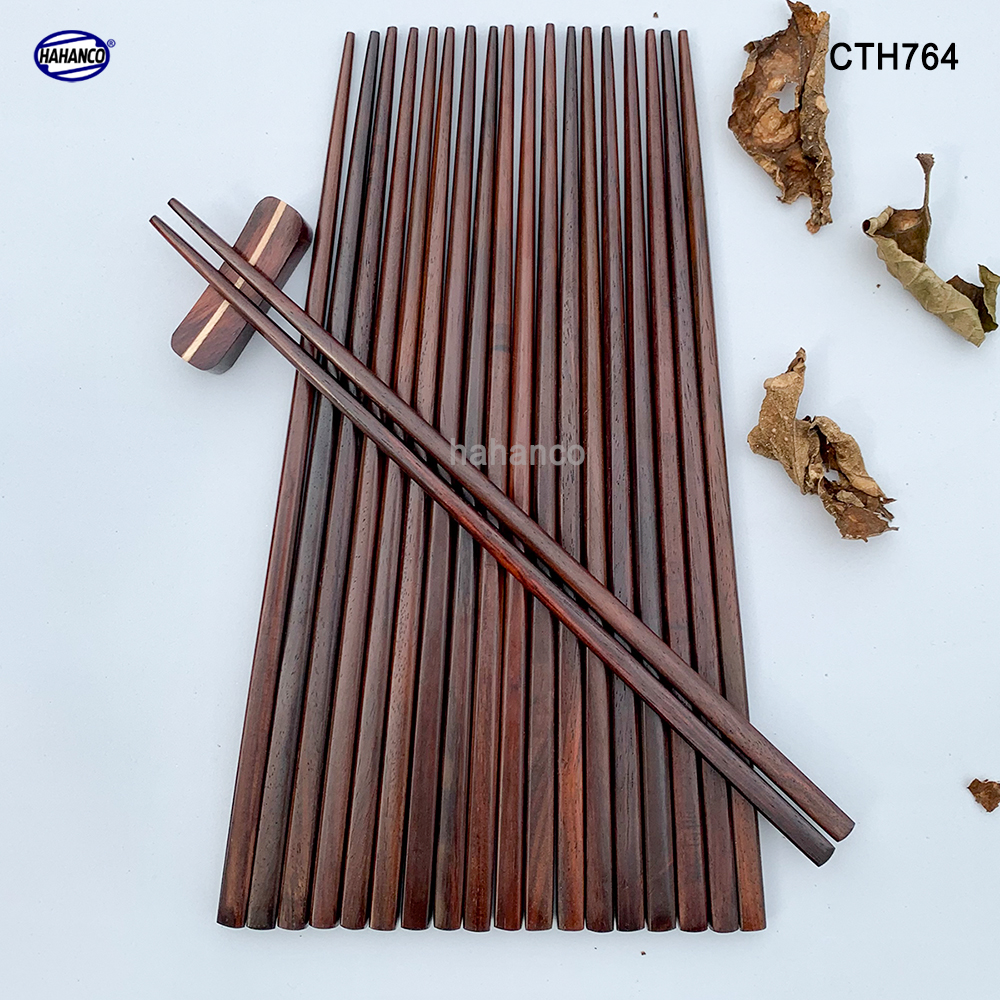 Đũa Nhật gỗ trắc đầu vuông xuất Nhật siêu sạch - gỗ tự nhiên an toàn cho sức khỏe - CTH764 - Chopstick of HAHANCO
