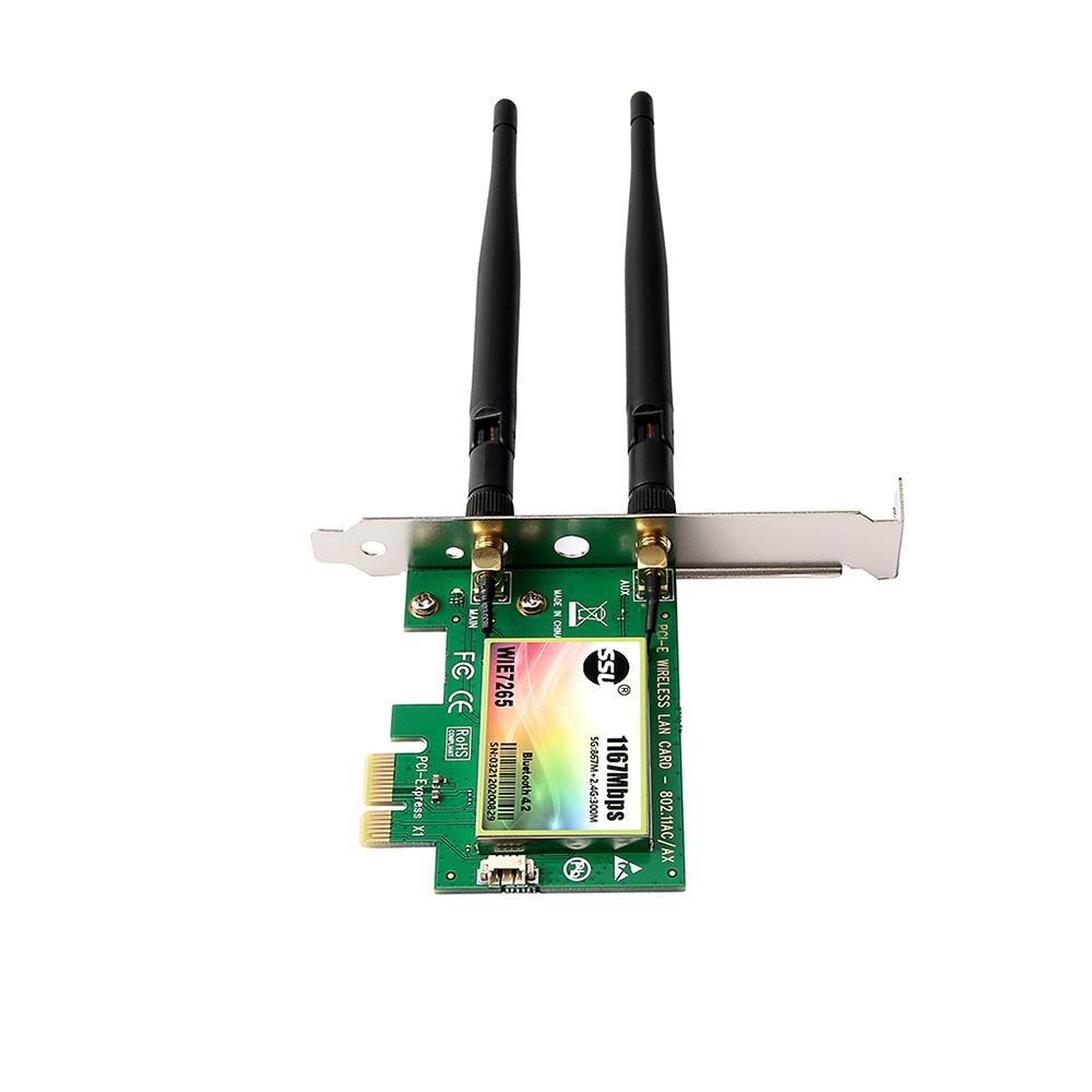 Thẻ WiFi AC 1200Mbps BT4.0 Thẻ điều hợp mạng PCIe không dây 5,8 GHz / 2,4 GHz Thẻ mạng PCI Express băng tần kép