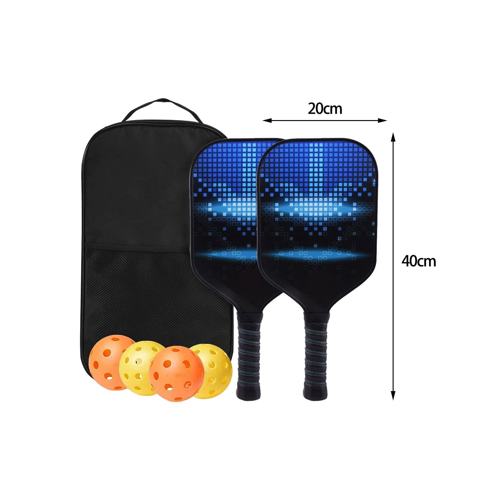 Pickleball Paddles with Carry Bag Nonslip Grip Portable with 4 Balls Rackets for Men Women