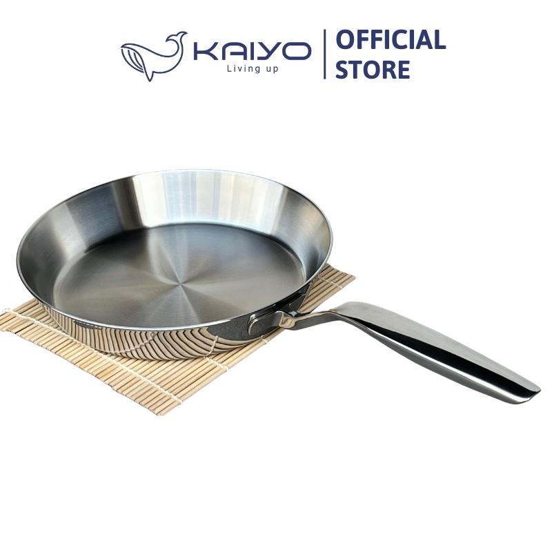 Chảo inox trơn thân đáy liền 3 lớp Tri-Ply Kaiyo, size 26cm