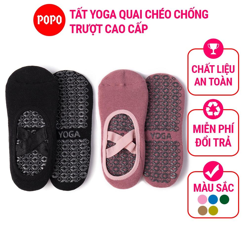 Tất yoga POPO quai chéo, vớ yoga chống trượt dùng tập thể dục đảm bảo an toàn